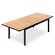 HIGOLD Heck Large Teak Extendable Dining Table for 6-8 Slatted Tabletop Aluminum Rectangular Patio Table for Garden Deck Lawn Porch
