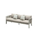 HIGOLD Bala Patio Three Seater Sofa with 4.72" Thick Cushions Aluminum Metal Outdoor Sectional Furniture Rattan Rope Design Chair for 3 people, Beige