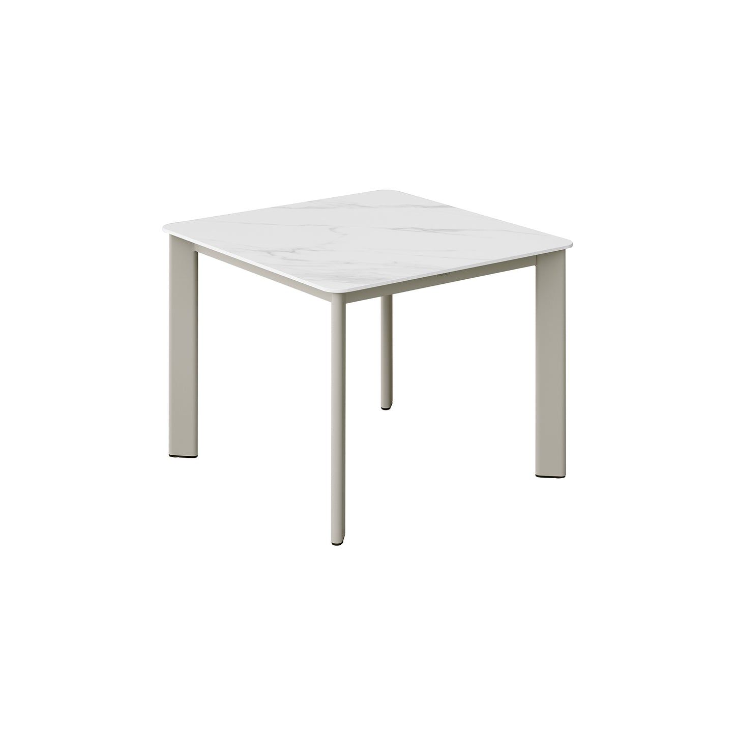 HIGOLD Bala Sintered Stone Dining Table for 4 Scratch & Heat Resistant Marble Tabletop Heavy-duty Rectangular Table for Dining Room Restaurant Patio, White