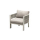HIGOLD Bala Patio Single Sofa with 4.72" Thick Cushions Aluminum Metal Frame Rattan Rope Outdoor Conversation Chair, Beige