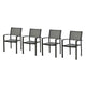 HIGOLD Heck 4 Pieces Patio Dining Chairs Stackable Textilene Furniture Aluminum Frame Outdoor Chairs All Weather Use for Backyard Kitchen Deck , Black