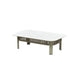HIGOLD Bala Coffee Table Sintered Stone Tabletop Aluminum Frame with Modern Rattan Rope Design for Indoor Living Room Outdoor Garden Rectangle, White