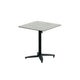 HIGOLD Bloom Square Folding Dining Table with Sintered Stone Tabletop Cast Aluminum Feet Portable Coffee Table, Light Grey