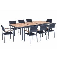 HIGOLD Heck Extendable Teak Outdoor Dining Set for 8-person