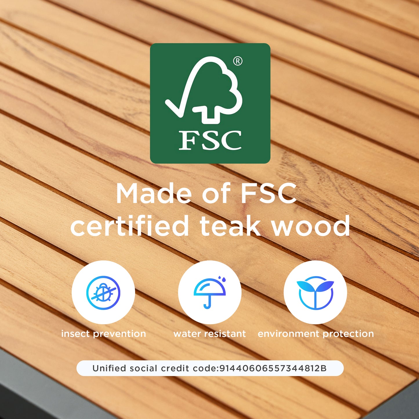 HIGOLD Heck Extendable Teak Outdoor Dining Set for 8-person