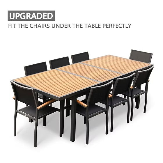 HIGOLD Heck Extendable Teak Outdoor Dining Set for 8-person