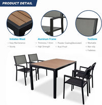 Materialdetails des HIGOLD Auto Gartenmöbel-Sets aus Aluminium, Textilene und Kunstholz