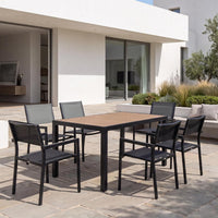 HIGOLD Auto Gartenmöbel-Set für 6 Personen in Holzoptik auf einer Terrasse