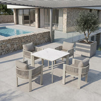HIGOLD Bala Gartenmöbel-Set mit Tisch und vier Stühlen in Beige