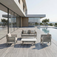 HIGOLD Bala Gartenlounge-Set für 4 Personen in Beige am Pool