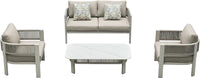 HIGOLD Bala 4-Sitzer Lounge-Set mit Sofa, zwei Sesseln und Couchtisch