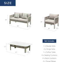 Maße und Lieferumfang des HIGOLD Bala Gartenlounge-Sets für 4 Personen