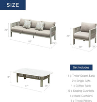 Maße und Lieferumfang des HIGOLD Bala Gartenlounge-Sets für 5 Personen