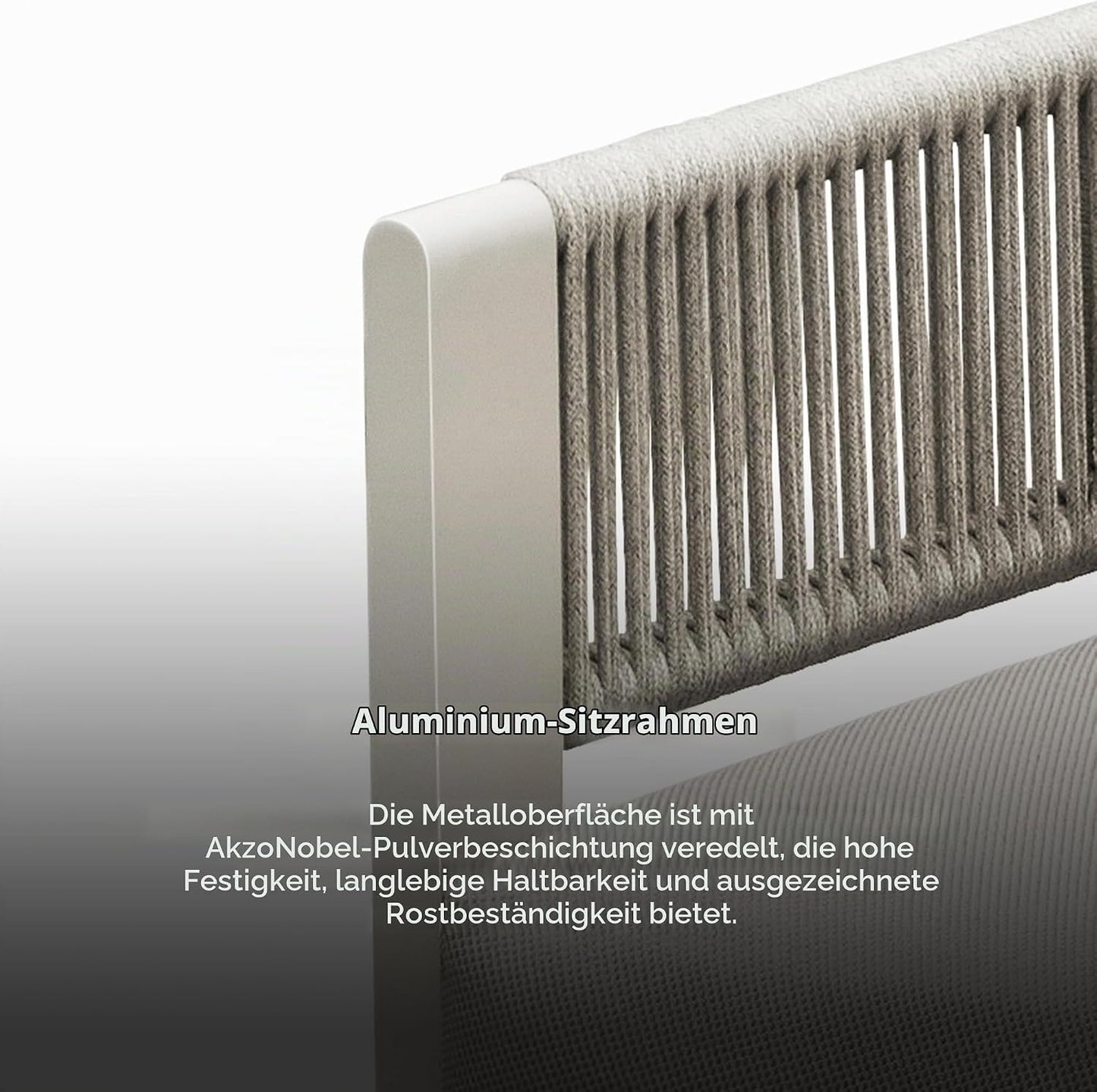 Aluminiumrahmen mit Seilgeflecht des HIGOLD Bala Gartensofas