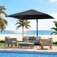 HIGOLD Ampelschirm 300 x 300 cm in Dunkelgrau am Pool