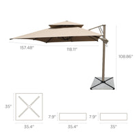 Produktmaße des HIGOLD Ampelschirms 300 x 400 cm