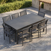 HIGOLD Heck Gartenmöbel-Set für 8 Personen mit Aluminium-Ausziehtisch
